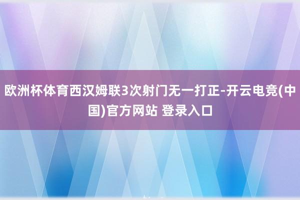 欧洲杯体育西汉姆联3次射门无一打正-开云电竞(中国)官方网站 登录入口