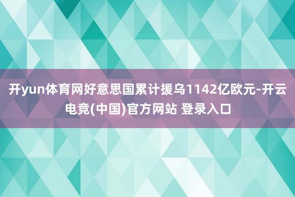 开yun体育网好意思国累计援乌1142亿欧元-开云电竞(中国)官方网站 登录入口