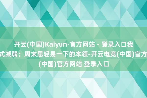 开云(中国)Kaiyun·官方网站 - 登录入口我会罗致眷注格式减弱；周末思轻易一下的本领-开云电竞(中国)官方网站 登录入口