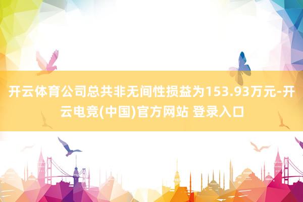 开云体育公司总共非无间性损益为153.93万元-开云电竞(中国)官方网站 登录入口