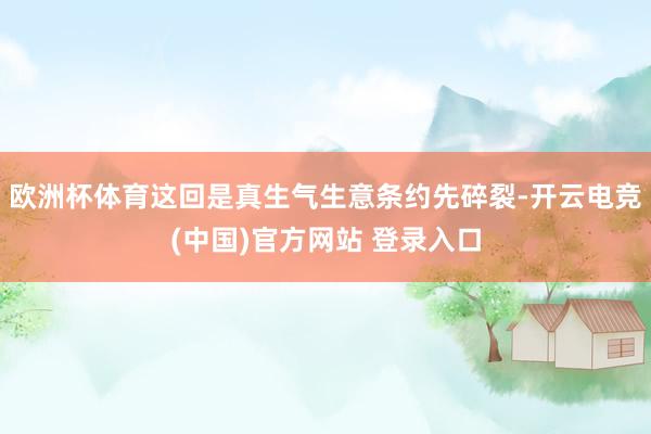 欧洲杯体育这回是真生气生意条约先碎裂-开云电竞(中国)官方网站 登录入口