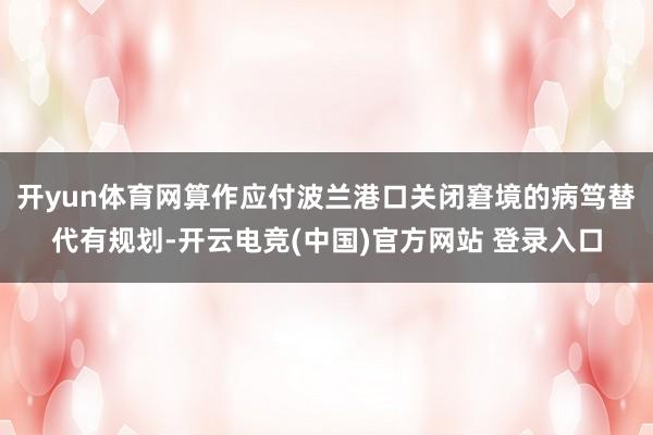 开yun体育网算作应付波兰港口关闭窘境的病笃替代有规划-开云电竞(中国)官方网站 登录入口