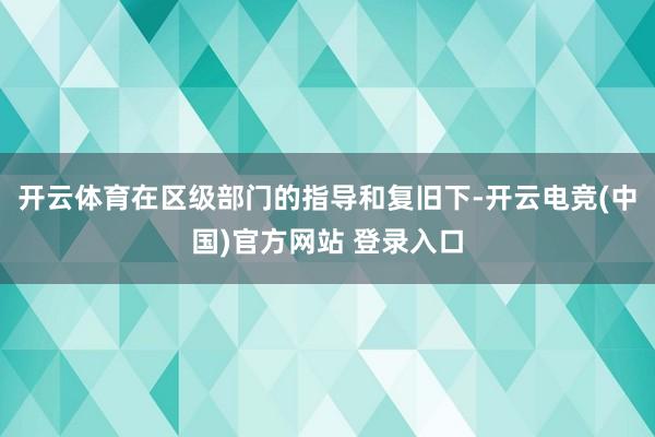 开云体育在区级部门的指导和复旧下-开云电竞(中国)官方网站 登录入口