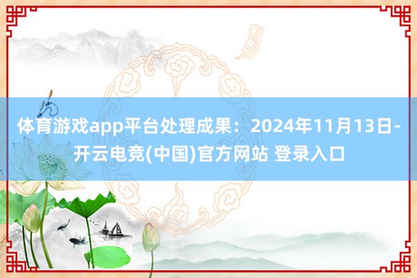 体育游戏app平台处理成果：2024年11月13日-开云电竞(中国)官方网站 登录入口