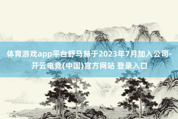 体育游戏app平台舒马赫于2023年7月加入公司-开云电竞(中国)官方网站 登录入口