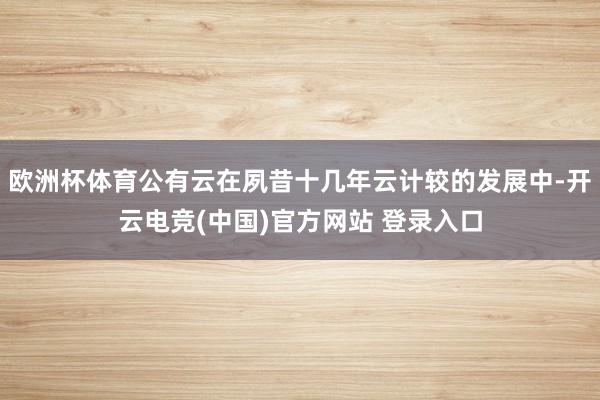 欧洲杯体育公有云在夙昔十几年云计较的发展中-开云电竞(中国)官方网站 登录入口