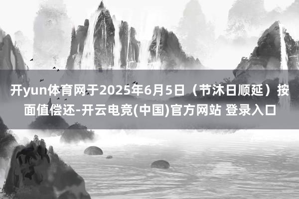 开yun体育网于2025年6月5日（节沐日顺延）按面值偿还-开云电竞(中国)官方网站 登录入口
